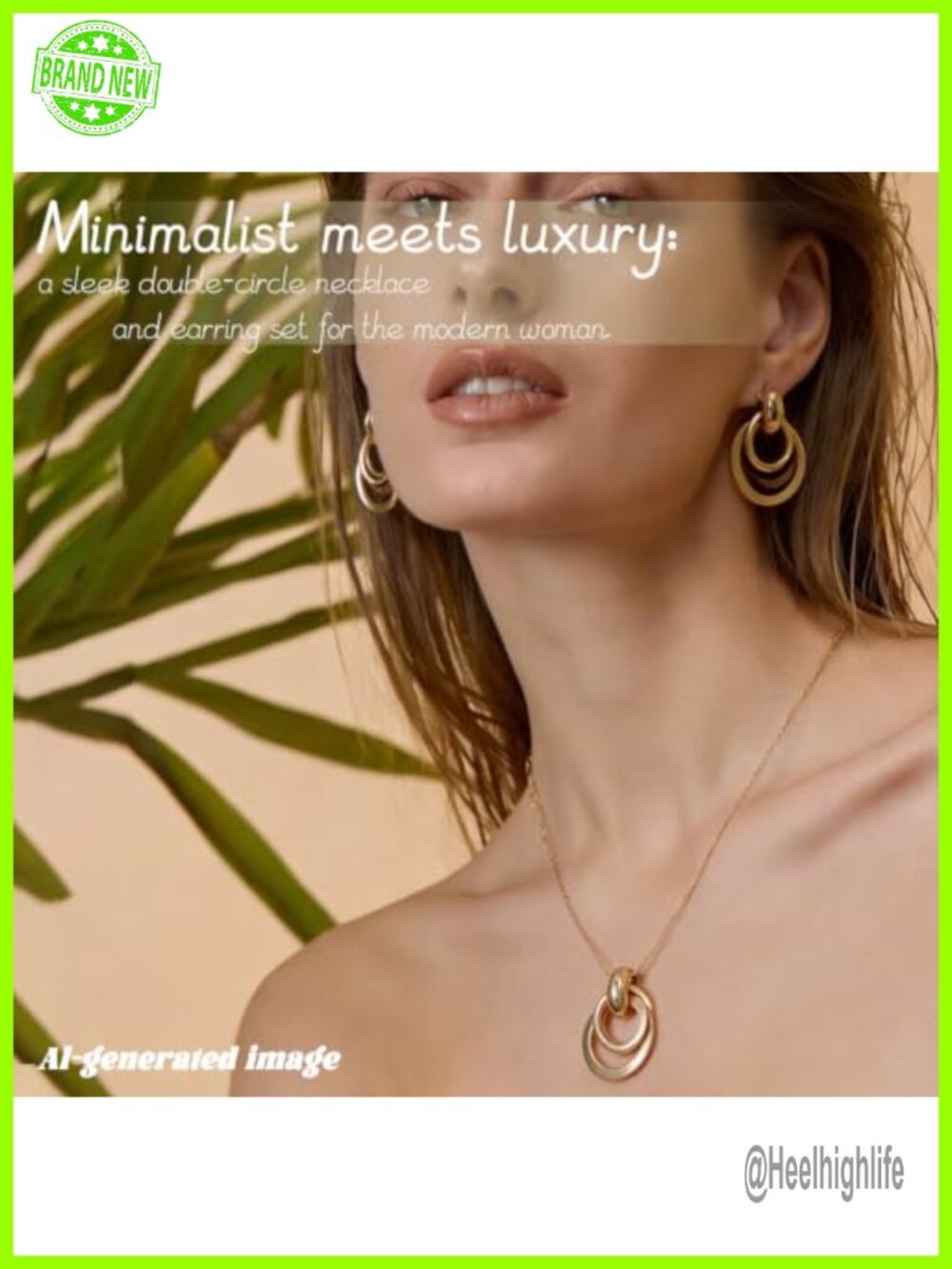 14K Gold Plated Knot Jewelry Set Necklace & Drop Earrings Stainless Steel - Picture 3 of 5